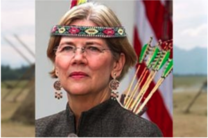 Elizabeth Warren speaking at an event about Native American heritage