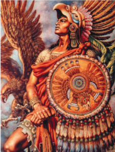 Portrait of a Native American person in traditional attire