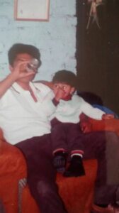 Young Oscar and uncle in Mexico