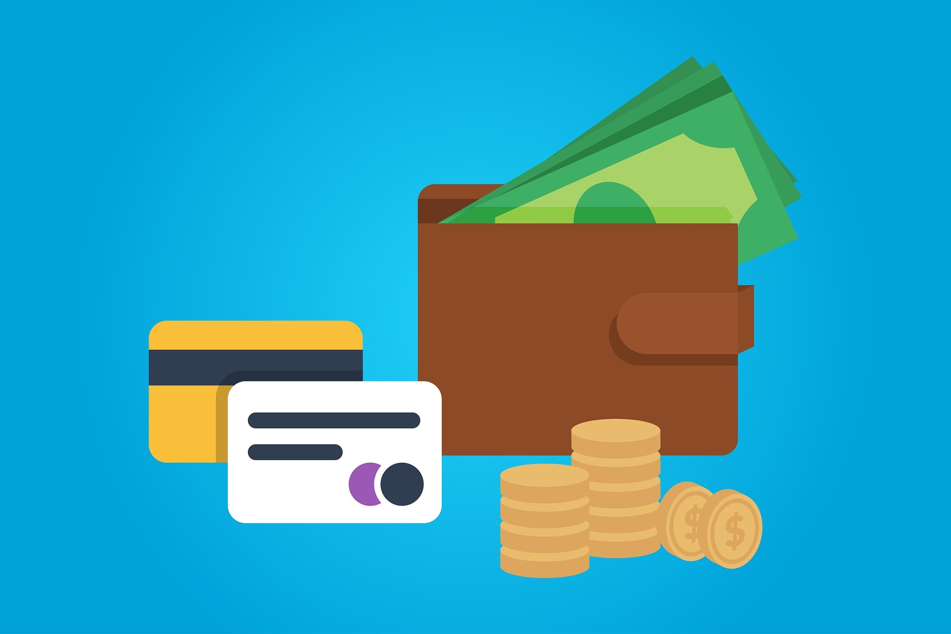 Wallet with credit cards and cash representing financial planning for DACA individuals